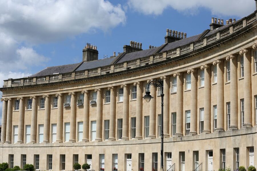 Bath: Bridgerton Filming Locations Walking Tour with Music - The Modiste dress shop and Bath Street