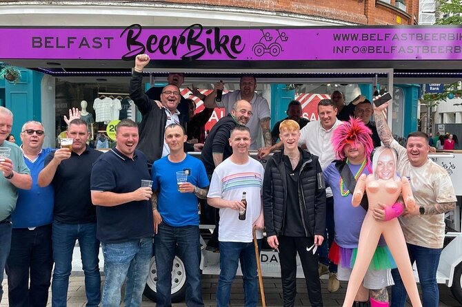 Belfast Beer Bike tours - Pedaling past Belfast City Hall and the Cathedral Quarter