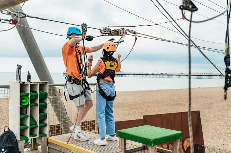 Brighton: Zip Wire Experience Ticket - Food and a Handy Seafront Setting