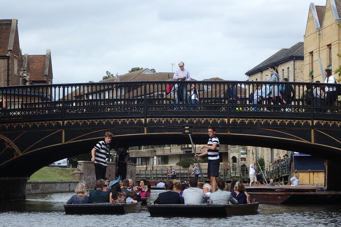 Cambridge University Colleges Guided Punting Tour - The graceful bridge made from straight timbers