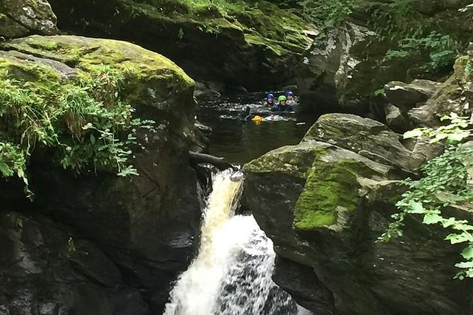 Canyoning Half-Day Trip at Keltneyburn from Aberfeldy - Getting ready for cold water and rough rock