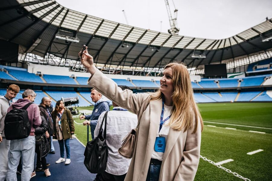 Etihad Stadium: The Manchester City Stadium Tour - Virtual Pep Guardiola in the press conference room