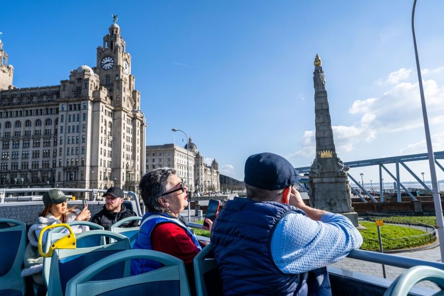 Liverpool: River Cruise and Hop-On Hop-Off Bus Tour - St Luke’s, the Chinese Arch, and Cain’s Brewery Village