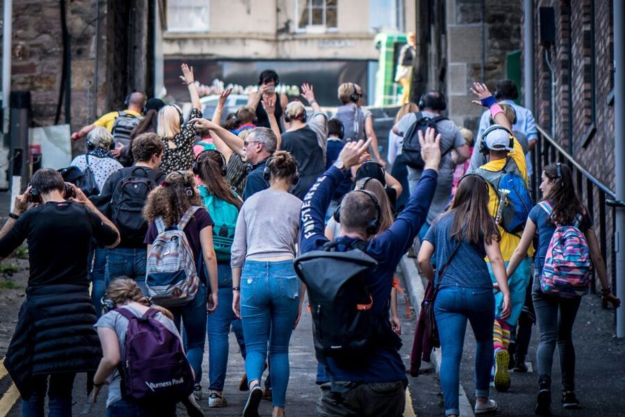 Liverpool: Silent Disco Adventure Tour - Rain, shoes, and the one-hour workout