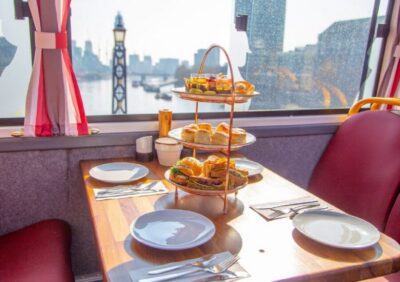 Afternoon Tea Bus with a Glass of Prosecco