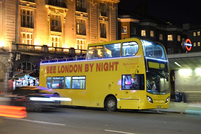 London by Night Sightseeing Tour - Open Top Bus - Tower Bridge, the Thames, and golden reflections