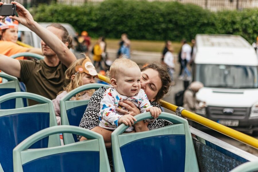 London: Children's Open Top Bus Tour - Green Park and the route toward Westminster