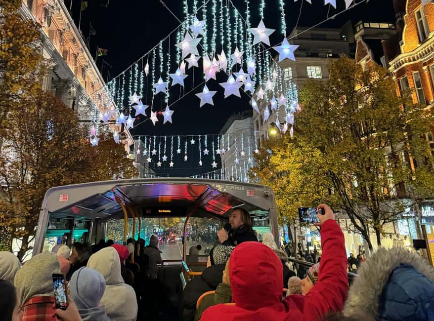 London: Christmas Lights Nighttime Bus Tour with Live Guide - From Regent Street’s grand displays to Oxford Street