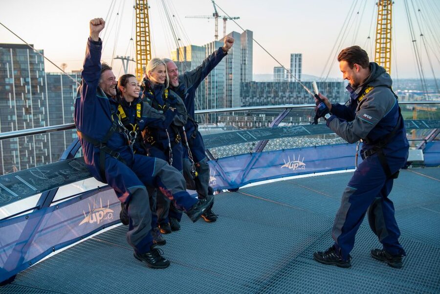 London: O2 Arena Rooftop Climbing Experience - Walking across the roof of The O2