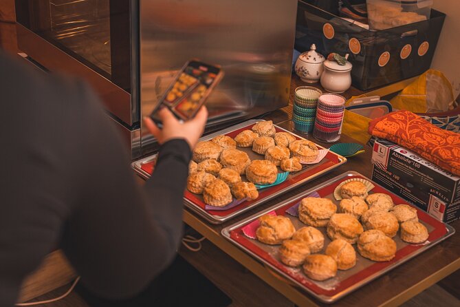 London: Traditional English Scone Making and Tea Workshop - Eating one scone warm from the oven