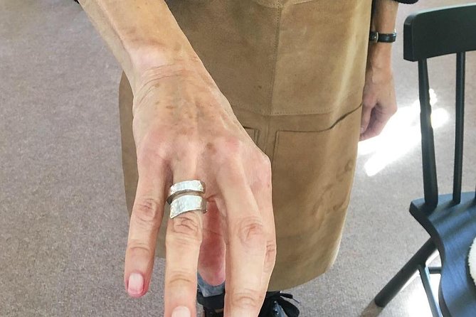 Silver Ring Workshop in Kent, England - Forging the band into its ring shape