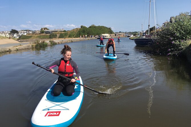 Stand Up Paddle Boarding Journey Down Bude Canal - Getting ready at The Crescent