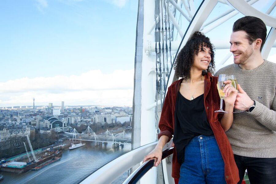 The London Eye Champagne Experience - Relaxing in the Eye Lounge before boarding